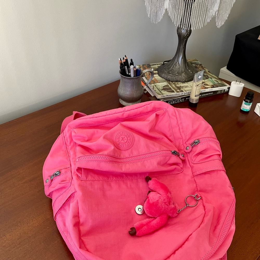 Pink Kipling Backpack With Keychain - image 8